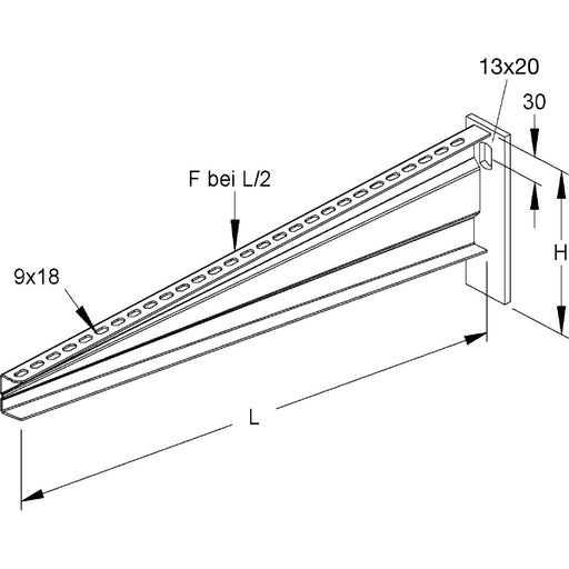 Rico - Ausleger für Kabeltragsystem Ausleger 16B2-700-V L=716mm − 1 Stück by Rico
