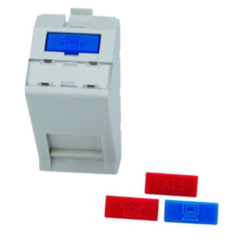 Telegärtner - Kommunikationsanschlussdose Kupfer Modulaufnahme 100021430 22,5x45 abgewinkelt − 20 Stück