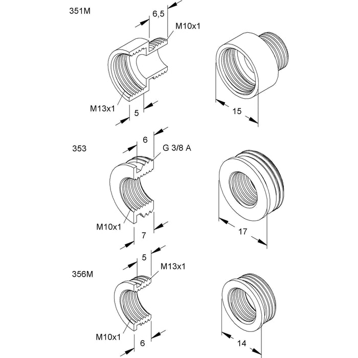 HKL - Kabeleinsteckstutzen Reduziernippel 351M  − 100 Stück
