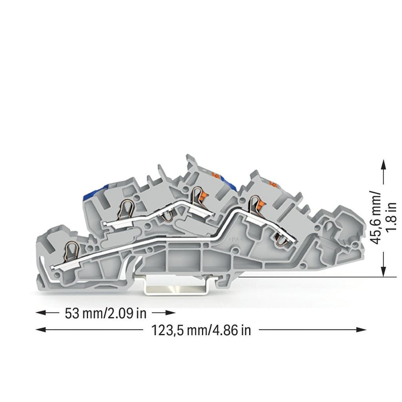 WAGO - Installations-Etagenklemme Installationsetagenklemme 2205-7549 4 mm² Hybrid − 50 Stück