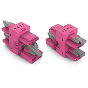 WAGO - Kompaktverteiler für steckbare Gebäudeinstallation 3-fach-Verteiler 4-polig 890-1736 Kod. B,pink − 50 Stück