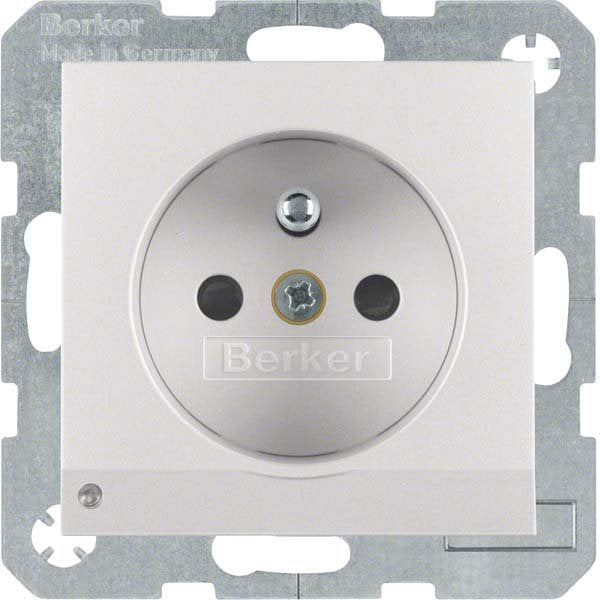Berker - Steckdose alu/matt 6765101404 m.Schutzkontaktstift