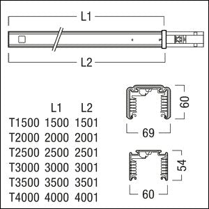 Zumtobel Group - Tragschiene für Lichtbandsystem Tragschiene IP64 TECTON T 3500 SRIP64