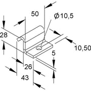 Niedax - Befestigungselement für Stiel/Profilschiene Winkelklemme HSW 10 − 50 Stück
