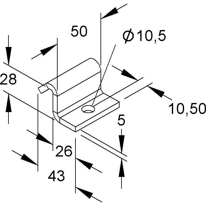 Niedax - Befestigungselement für Stiel/Profilschiene Winkelklemme HSW 10 − 50 Stück