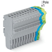 WAGO - Ein- und mehrpolige Klemmenleiste 1-Leiter-Federleiste 2020-113/000-038 1,5 mm²,gr/bl/gn-ge − 10 Stück