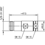 Telegärtner - Koax-Steckverbinder N-Kabelbuchse Simfix 100024024 IP67