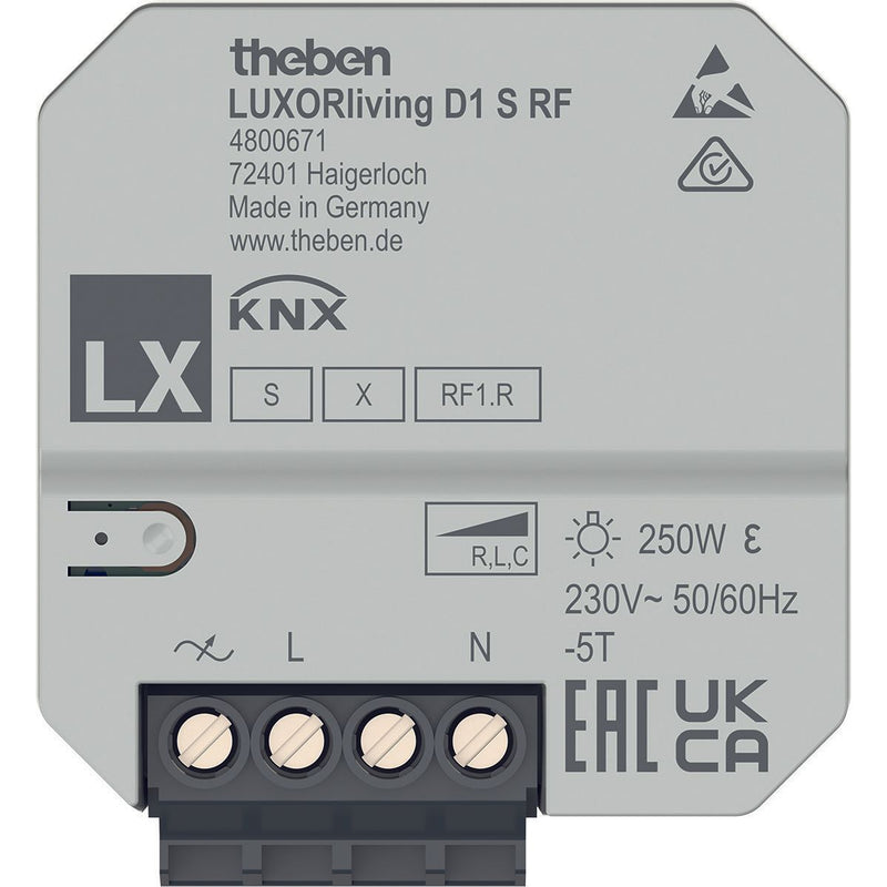 Theben - Bussystem-Dimmaktor Funk-Dimmaktor LUXORliving D1 S RF 1-fach