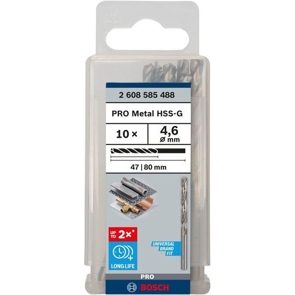Bosch - Bohrer PRO Metal HSS-G 2608585488 Spiralbohrer 4,6 x