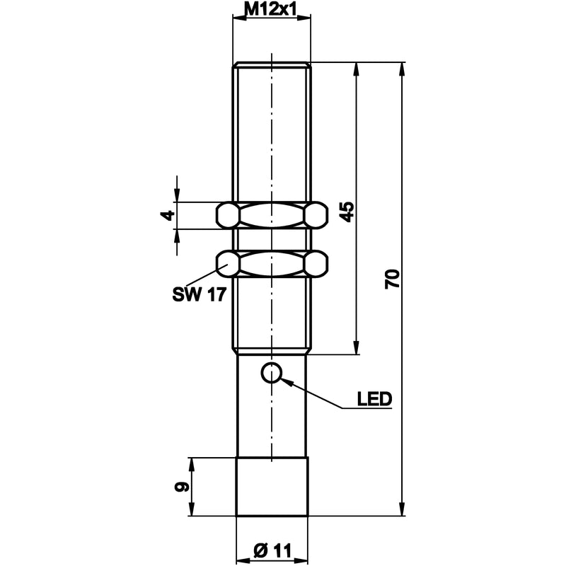 Ipf Electronic - Induktiver Näherungsschalter Sensor IC1201L0 induktiv