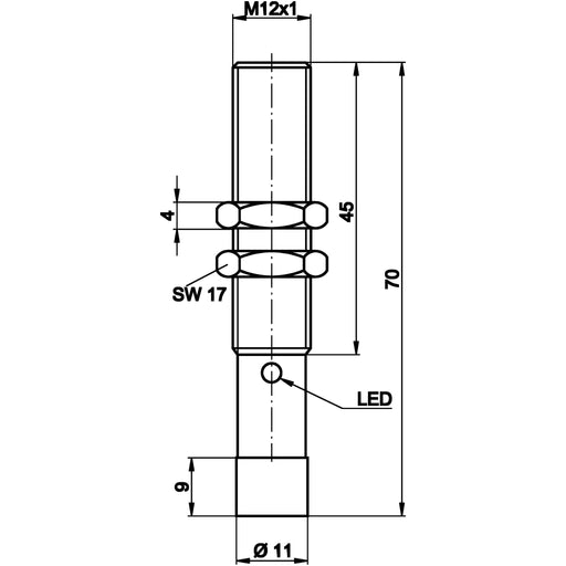 Ipf Electronic - Induktiver Näherungsschalter Sensor IC1201L0 induktiv