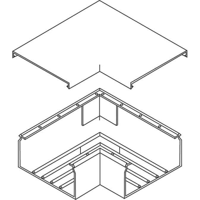 HKL - Flachwinkel für Leitungführungskanal Flachwinkel cws W80190.6 Kanal-System GL − 2 Stück
