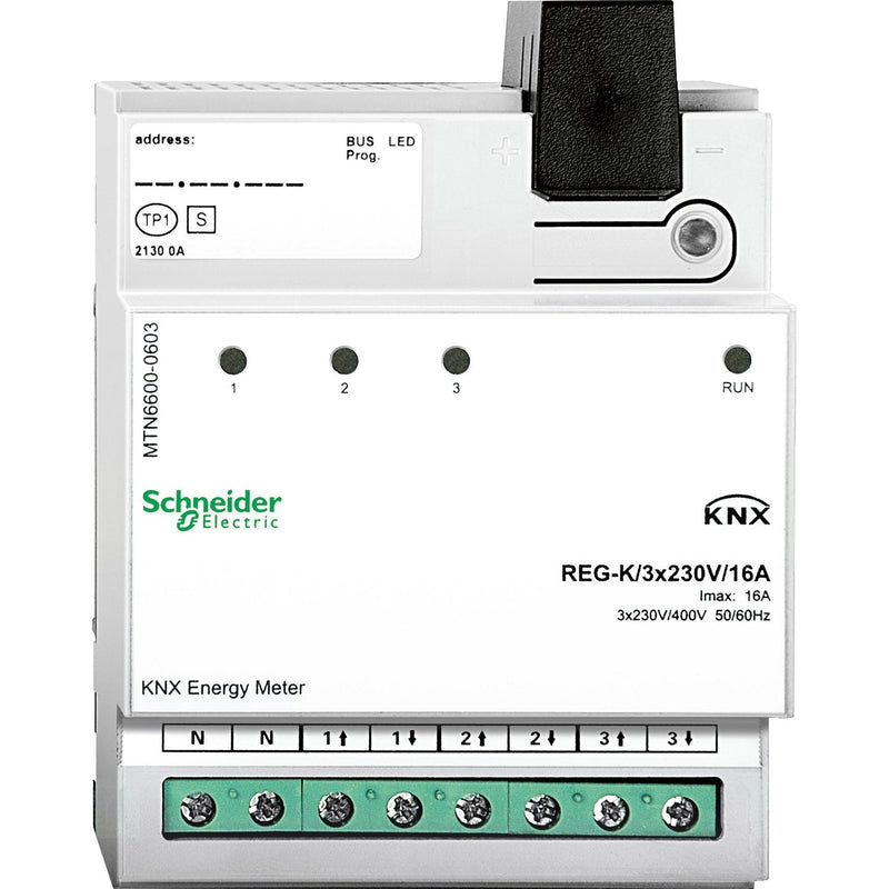 Schneider Electric - Bussystem-Energiemanagement KNX Energiezähler MTN6600-0603 REG-K/3x230V/16 A