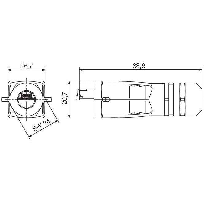 Weidmüller - Modularer Steckverbinder RJ45 Set werkzeuglos IE-PS-V05M-RJ45-FH Stecker − 10 Stück
