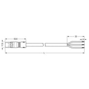 WAGO - Konfektionierte Leitung für steckbare Gebäudeinstallation konfekt. Anschlussleitung 891-8993/205-603 Eca,Stecker