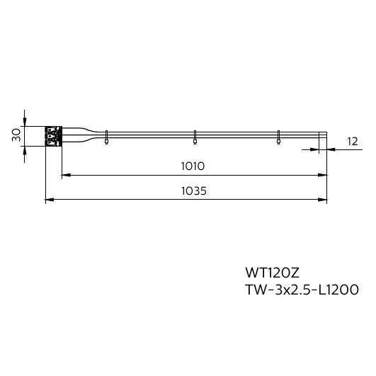 Philips Lighting - Elektrisches Zubehör/Ersatzteile für Leuchten Durchgangsverdrahtung WT120#75517899(VE10) DV 3x2.5 - L1200