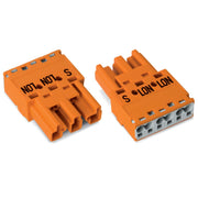 WAGO - Steckverbinder für steckbare Gebäudeinstallation Stiftteil 770-1353 3p,2L orange − 100 Stück