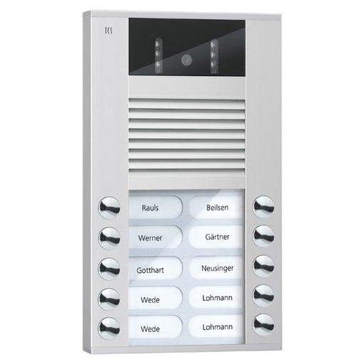 TCS Tür Control - Türstation für Türkommunikation Video color Außenstation AVE14103-0010 10Tast 2reih.AP si