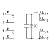 WAGO - Bauelementestecker Relaismodul 2042-3869 AC/DC24V230V,1S u.1Ö − 4 Stück