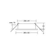 Brumberg Leuchten - Downlight/Strahler/Flutlicht Einbaumodul rechteckig 45028180 3-fach