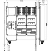 Hensel - Verteilerschrank für Energieversorgung Ladeverteiler Mi EV 11kW 12100 f.12 Ladep. a 11kW