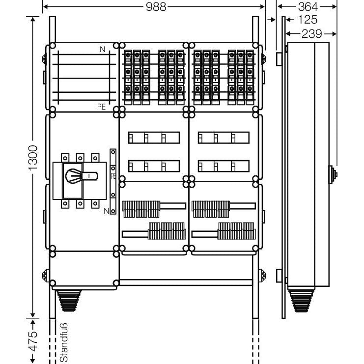 Hensel - Verteilerschrank für Energieversorgung Ladeverteiler Mi EV 11kW 12100 f.12 Ladep. a 11kW