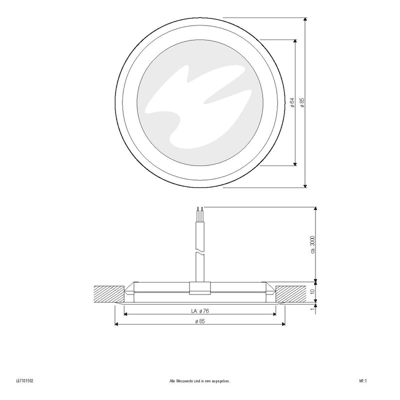 EVN Lichttechnik - Bodeneinbauleuchte LED-Bodenleuchte IP67 L67101502 3000K 12V