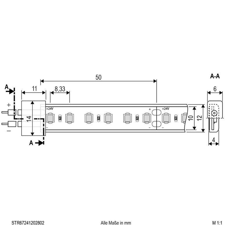 EVN Lichttechnik - Lichtschlauch/-band LED-Strip 24V STR67241202802 5m 3000K