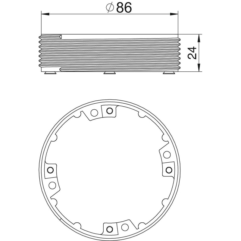 OBO Bettermann - Unterflur-Auslassdose Aufstockring AR80 24 f. US80