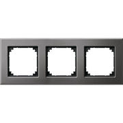 Merten - Abdeckrahmen Metallrahmen 3f.rho/gr 475314 waage/senkrecht