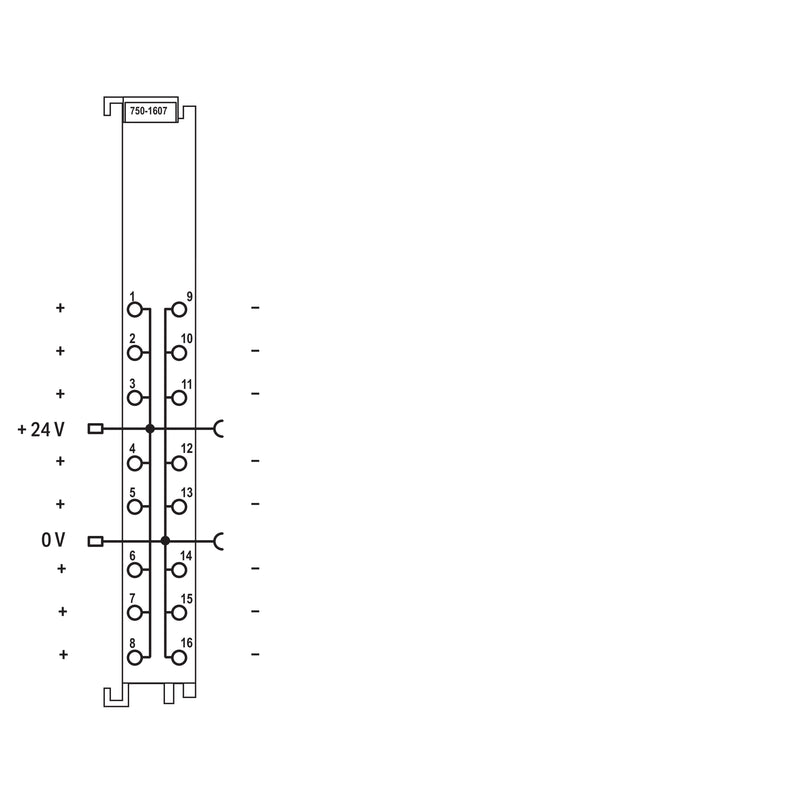 WAGO - Feldbus, Dez. Peripherie - Einspeise- und Segmentmodul Potentialvervielfältig.-Kl 750-1607 8+/8- − 1 Stück