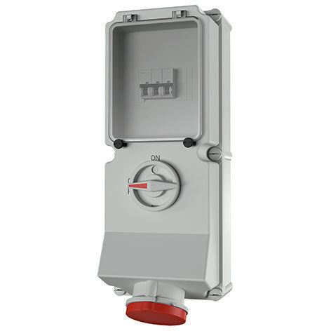 Mennekes - CEE-Steckdose abschaltbar, abgesichert (IEC 60309) Wanddose DUO 7221 63A,4p,6h,400V,IP44