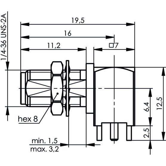 Telegärtner - Koax-Steckverbinder SMA-Winkeleinbaubuchse Au 100024711 für LTP, 50Ohm − 5 Stück