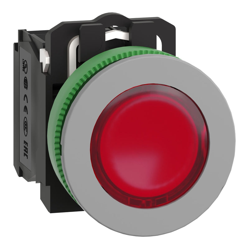 Schneider Electric - Drucktaster, Komplettgerät Leuchtdrucktaster XB5FW34M5C0 rot,30mm,230V,1S+1Ö