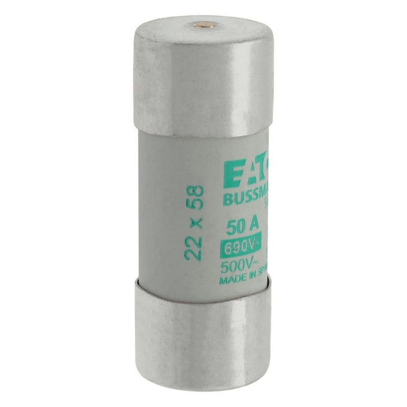 Eaton - Zylindrische Sicherung Sicherungseinsatz Nieders. CYL AM 22,#C22M50S 50A AC 690V 80kA − 10 Stück