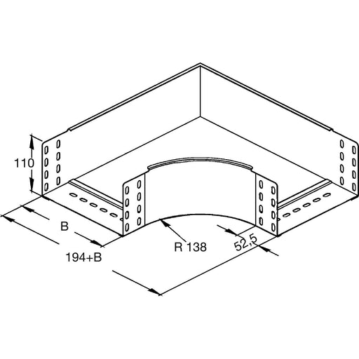 Rico - Bogen für Kabelrinne Bogen 153W3-300-B 300x100mm − 1 Stück by Rico
