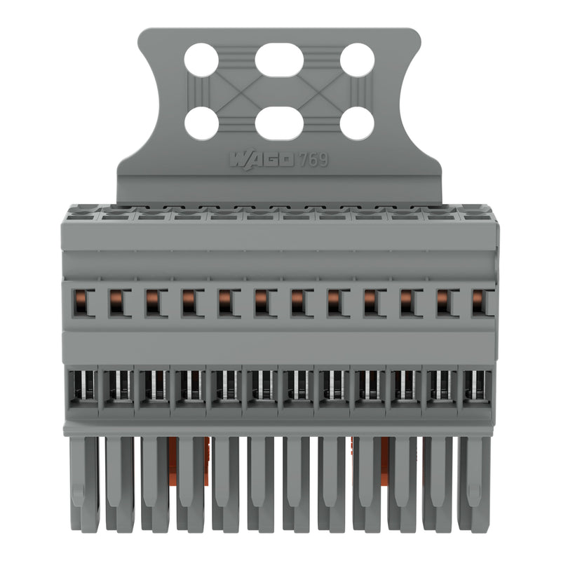 WAGO - Ein- und mehrpolige Klemmenleiste 1-Leiter-Federleiste 769-112/145-000 CAGECLAMP,4mm²,gr − 10 Stück