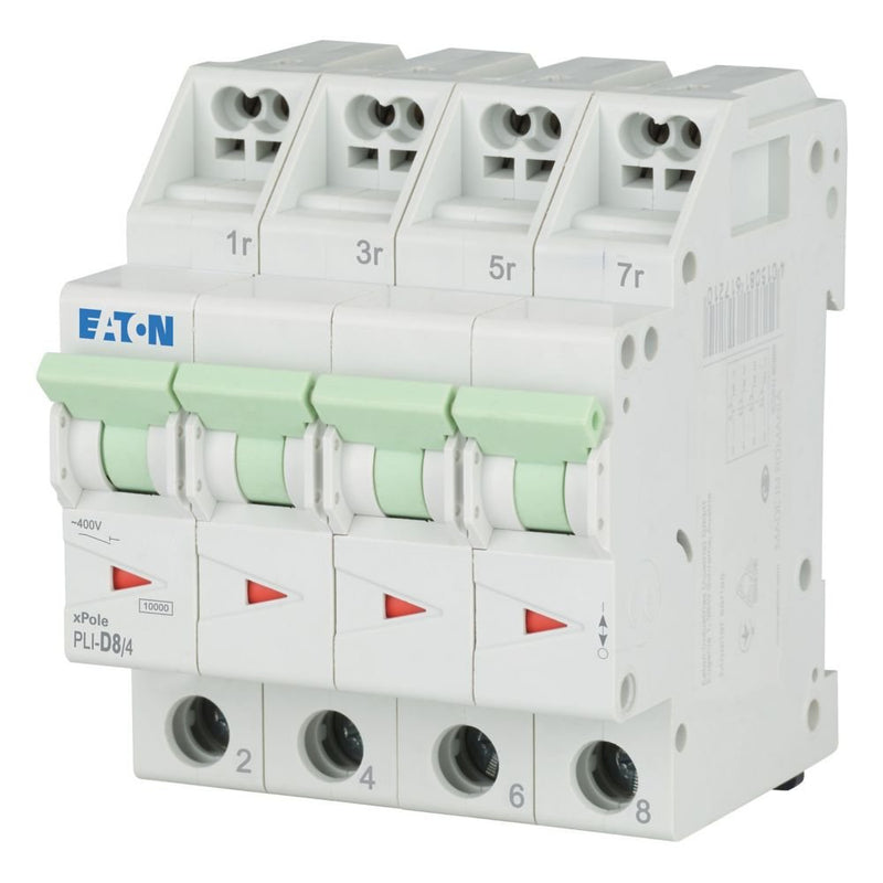 Eaton - Leitungsschutzschalter PLI-D8/4 D 8A, 4p Steckkl