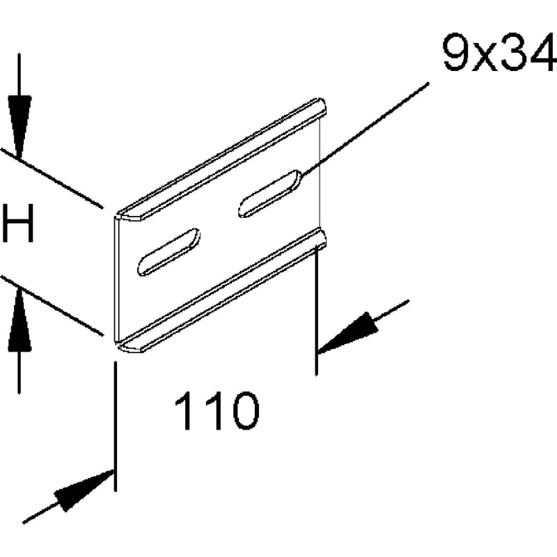 Rico - Verbinder für Kabeltragsystem Stoßverbinder 161E11-A f. Pritsche 60mm − 10 Stück