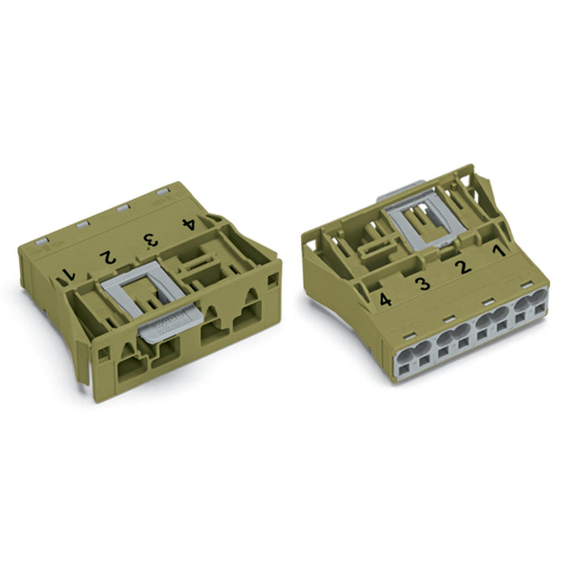 WAGO - Geräteanschluss für steckbare Gebäudeinstallation Snap-In-Stecker 770-774 4-polig,Kod. B,hgn − 100 Stück