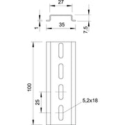 OBO Bettermann - Tragschiene Hutschiene 2069 L 2M FS band.vz − 2 Meter
