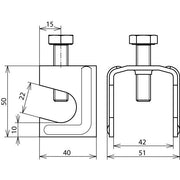 DEHN - Verbinder für Blitzschutz Verbindungsklemme VK A R22 F40 STBL St/bla f.Rd6-22/Fl40
