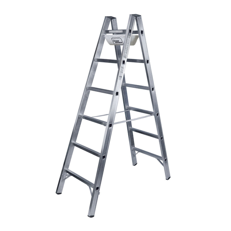 ILLER-LEITER - Sprossenleiter Alu-Sprossenstehleiter 6106 2x6 Sprossen  − 1 Stück