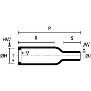 HellermannTyton - Aufteilkappe Warmschrumpfformteil 113-4-G PO-X BK Stecker gerade, sw