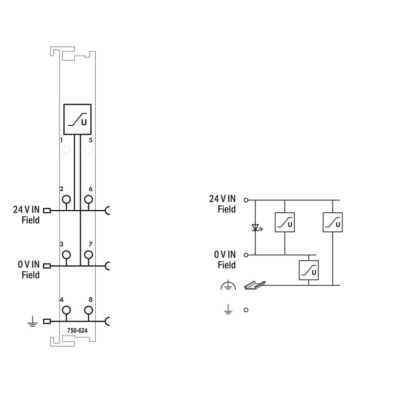 WAGO - Feldbus, Dez. Peripherie - Einspeise- und Segmentmodul Filtermodul 750-624/020-000