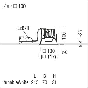 Zumtobel Group - Downlight/Strahler/Flutlicht LED - Einbauleuchte P - INFQ100L #60818689 2700 - 6500K