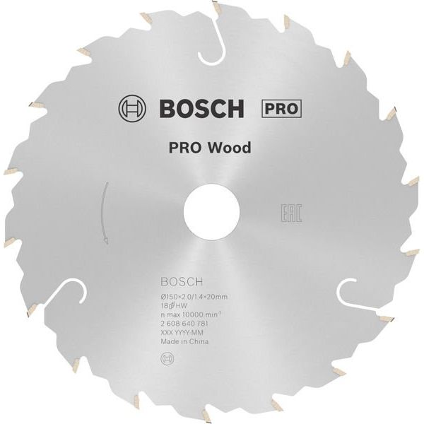 Bosch - Kreissägeblatt PRO Wood Kreissägeblatt, 2608640781 150 x 2 x 20 mm