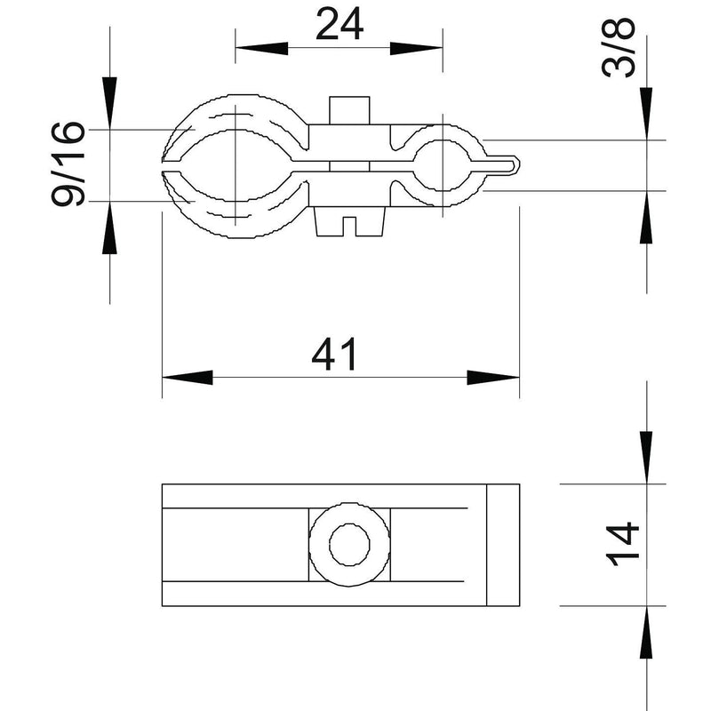 OBO Bettermann - Spanndrahtschelle ISO-Spanndrahtschelle 4024 9-16 grau