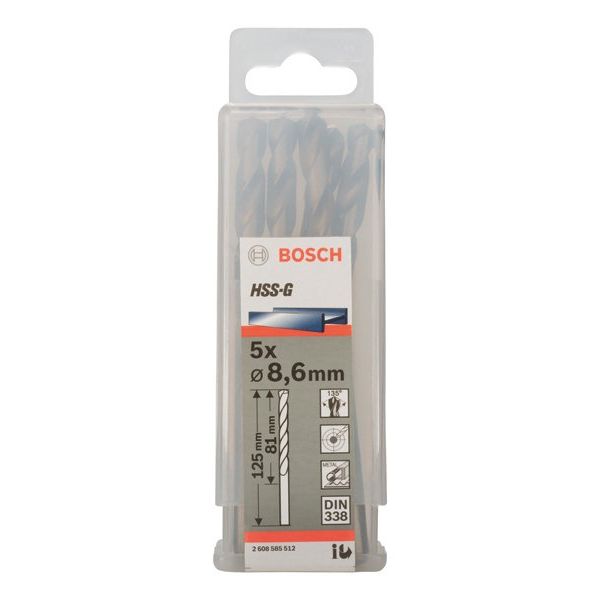 Bosch - Bohrer PRO Metal HSS-G 2608585512 Spiralbohrer 8,6 x