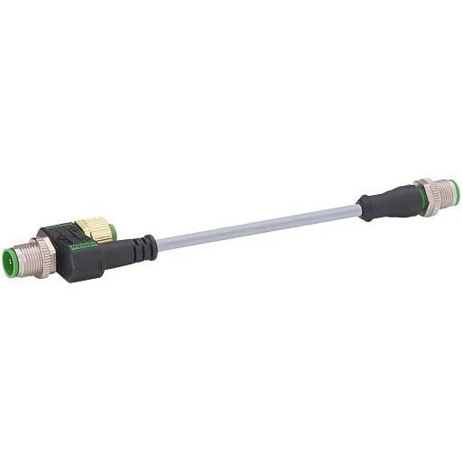 Murrelektronik - Sensor-Aktor-Adapter T-Stück 334011 M12-Bu 8p/M12-St 3p − 1 Stück